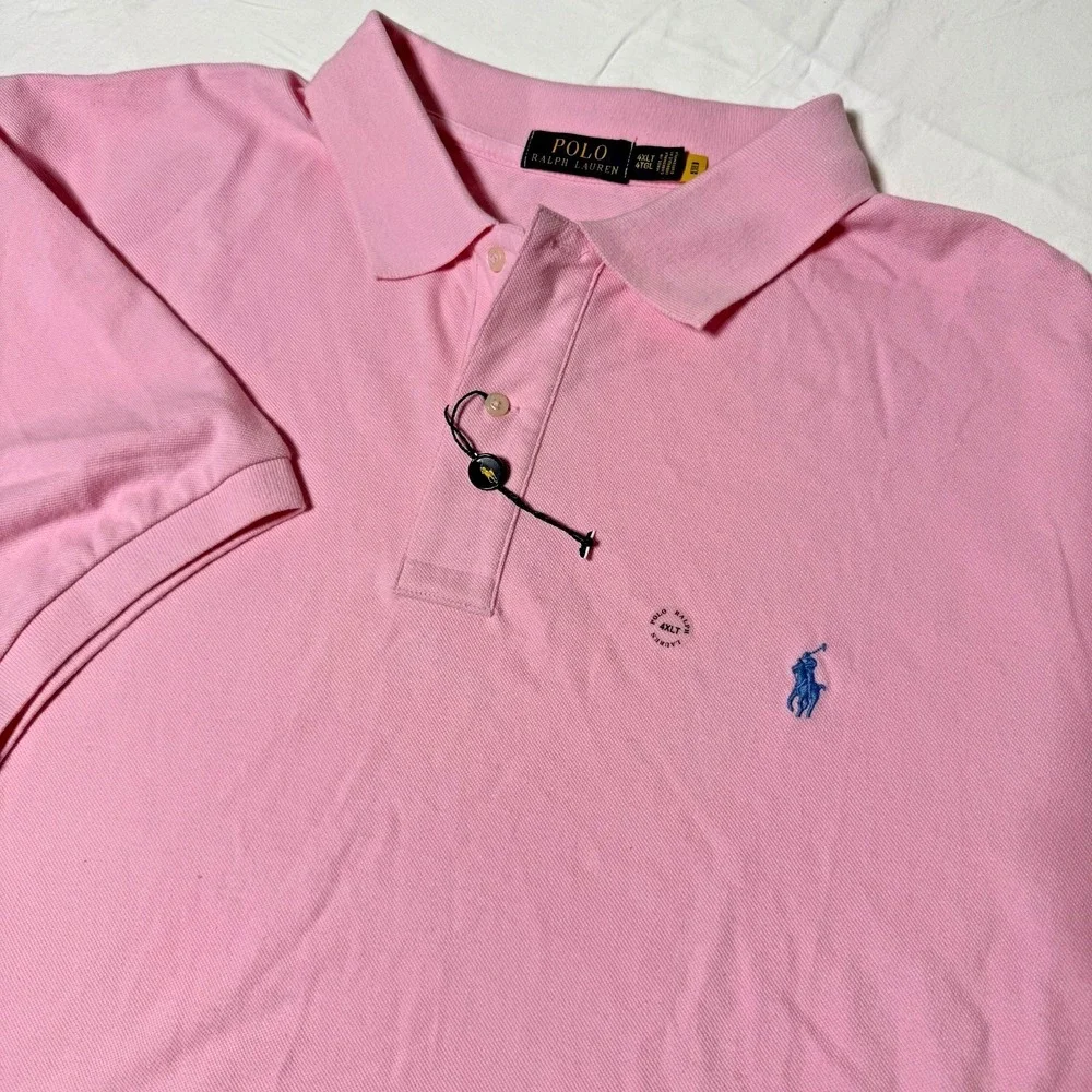 NEW Polo Ralph Lauren The Iconic Mesh Polo Shirt Men 4XLT Tall Pink